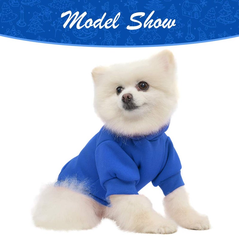 KOOLTAIL Basic Dog Hoodie - Soft and Warm Dog Hoodie Sweater with Leash Hole and Pocket, Dog Winter Coat, Cold Weather Clothes Sweatshirt for Small Medium Large Dogs Puppy Cat Boys Girls Blue M - Image 4